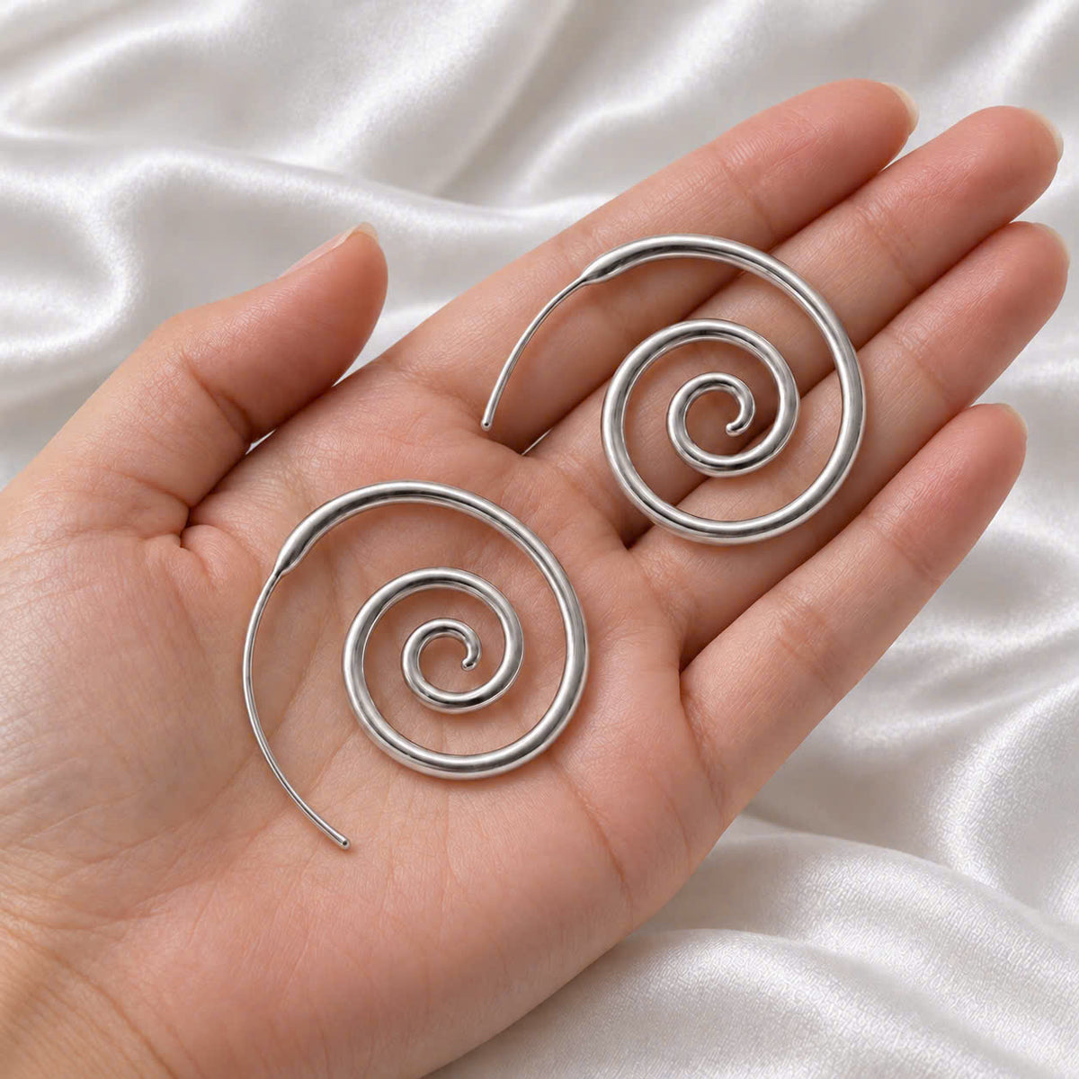 Sundial Spiral Hoop Earrings