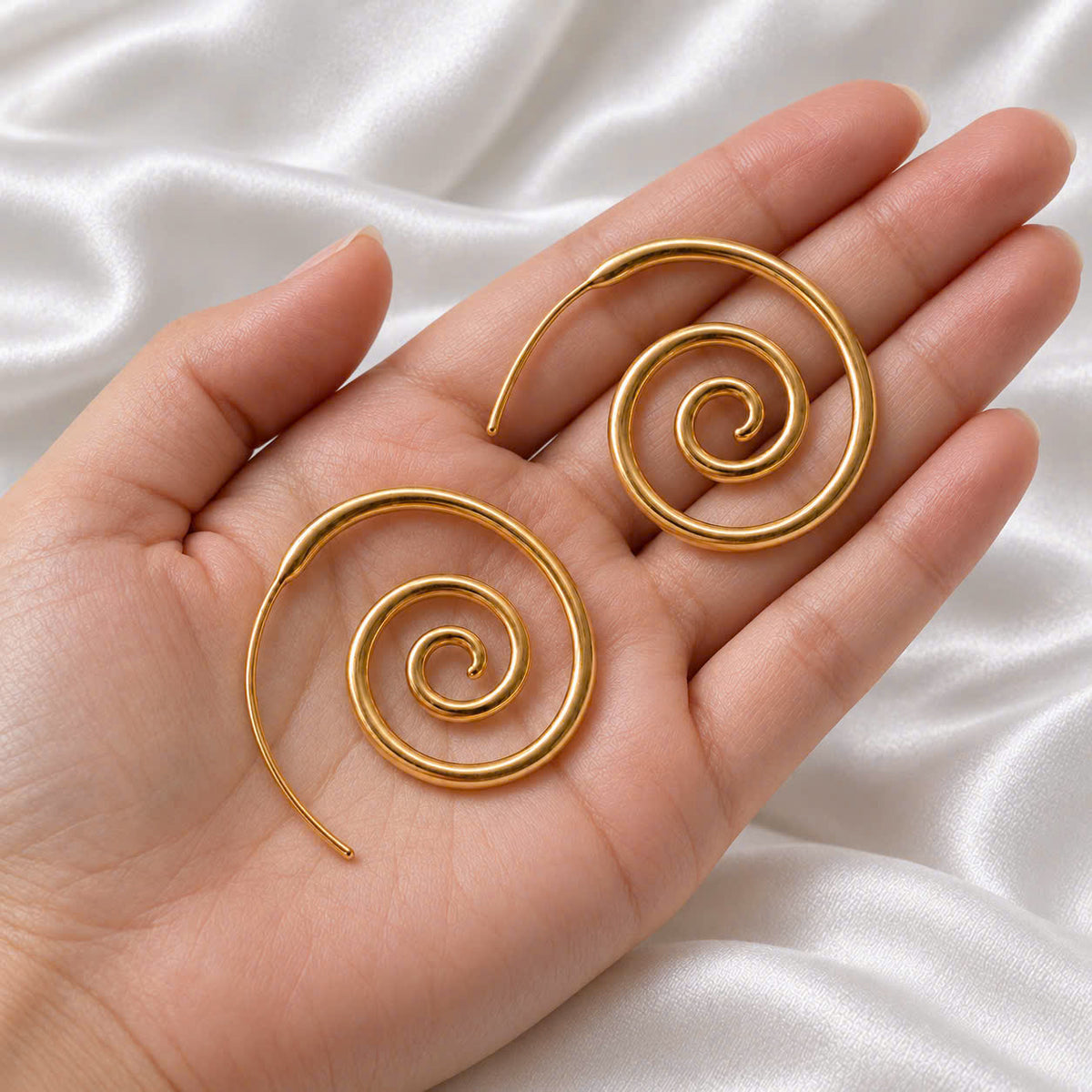 Sundial Spiral Hoop Earrings