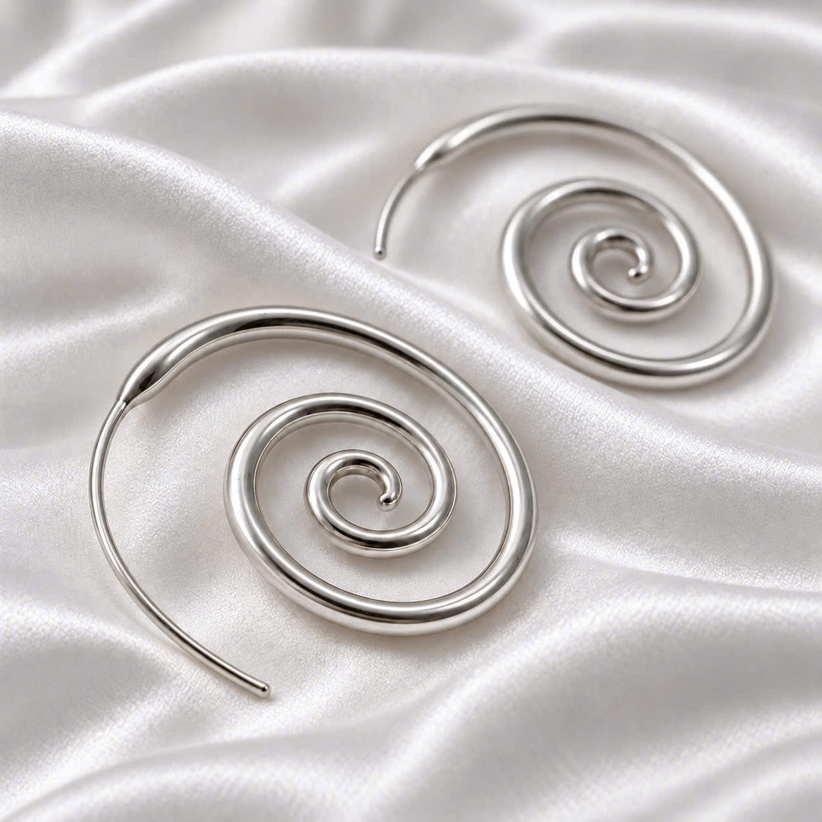 Sundial Spiral Hoop Earrings