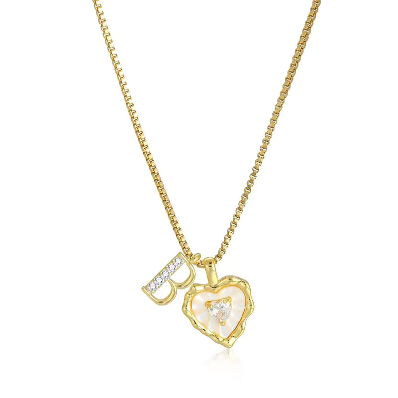 Lily Initial Heart Necklace