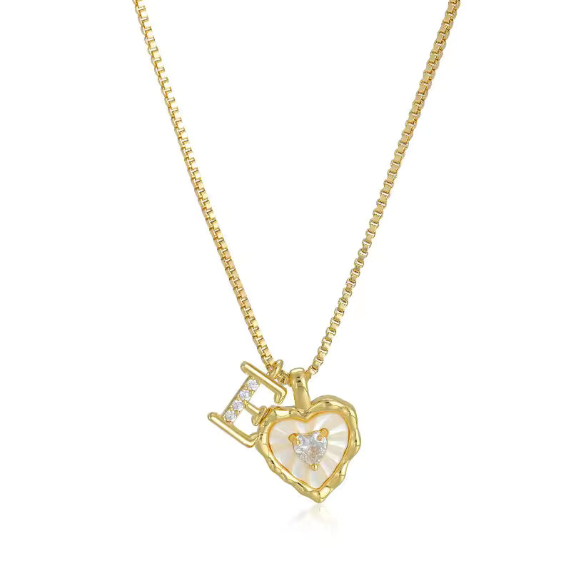 Lily Initial Heart Necklace