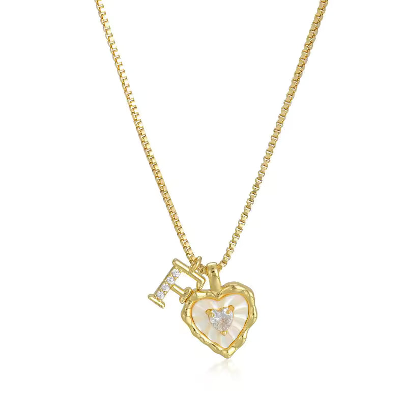 Lily Initial Heart Necklace