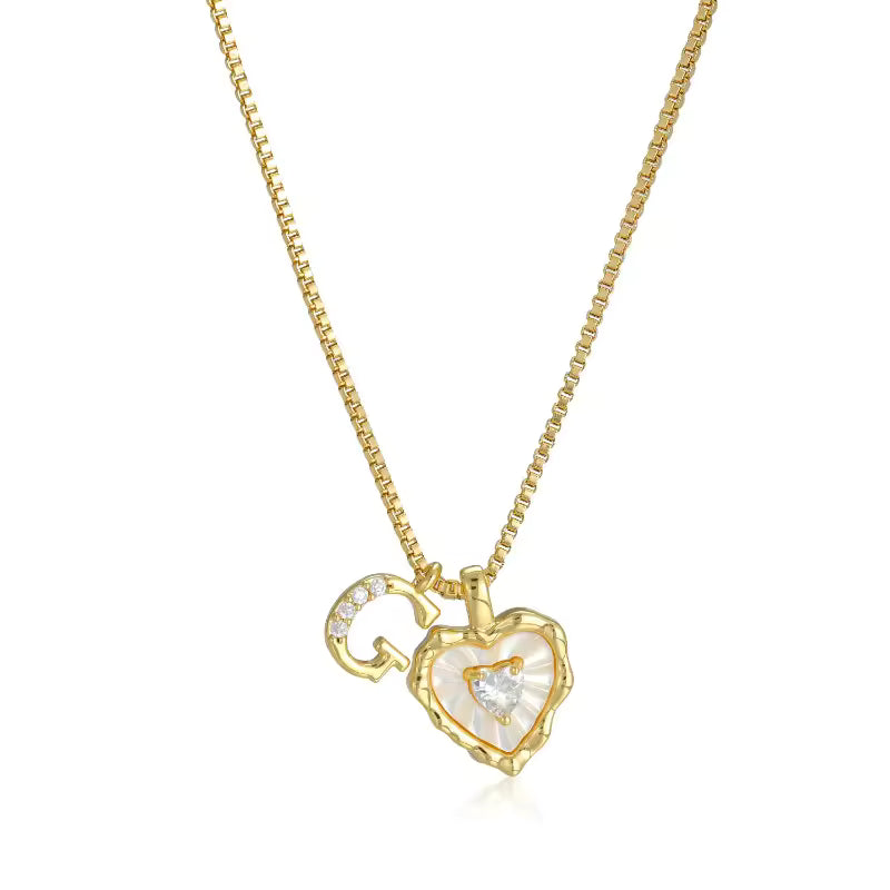 Lily Initial Heart Necklace