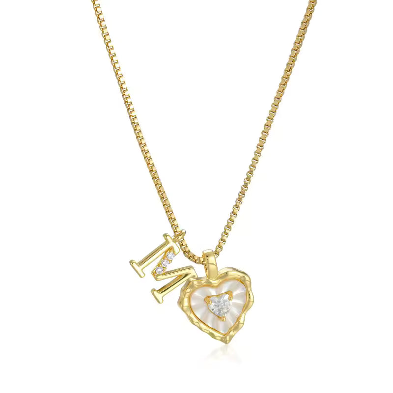 Lily Initial Heart Necklace