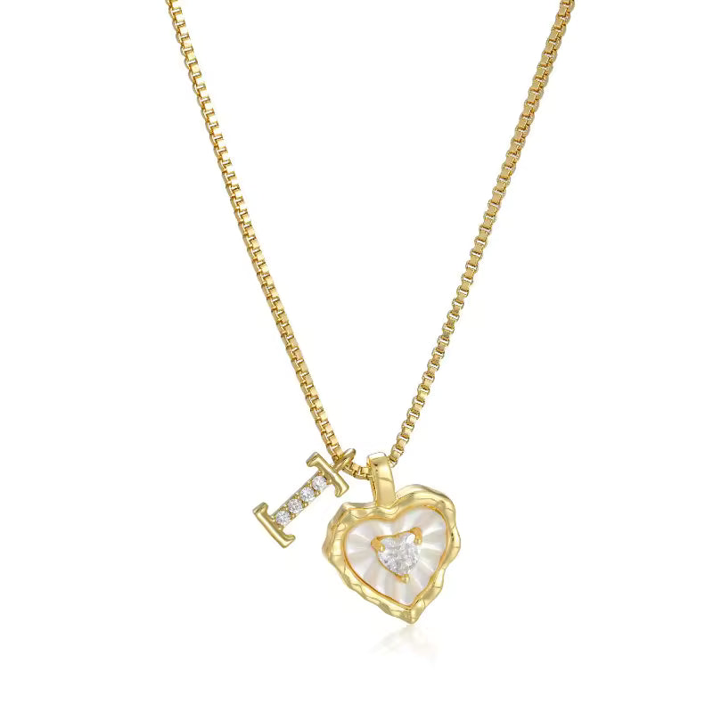 Lily Initial Heart Necklace