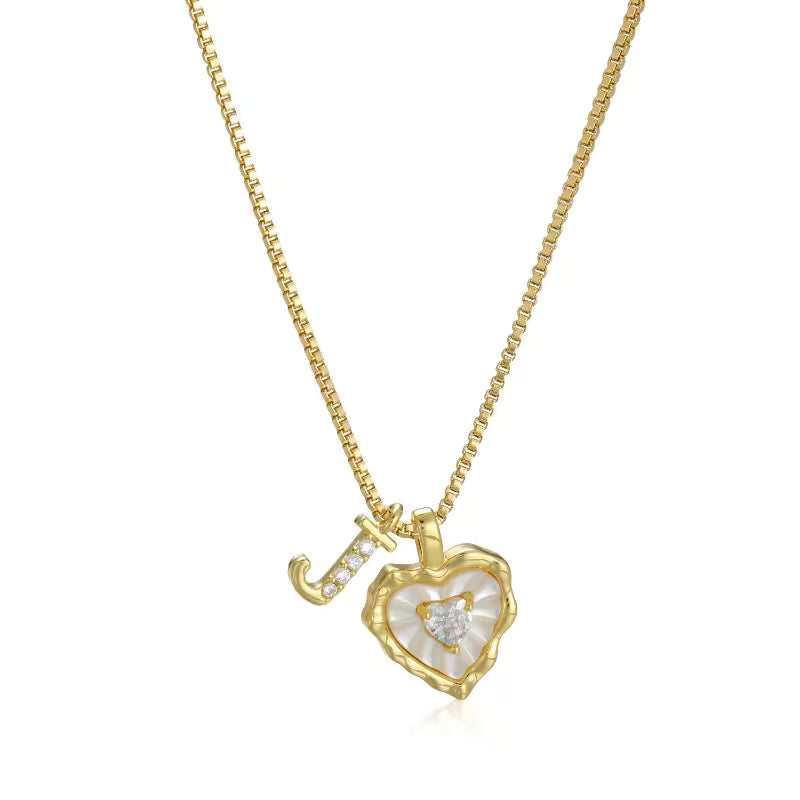 Lily Initial Heart Necklace