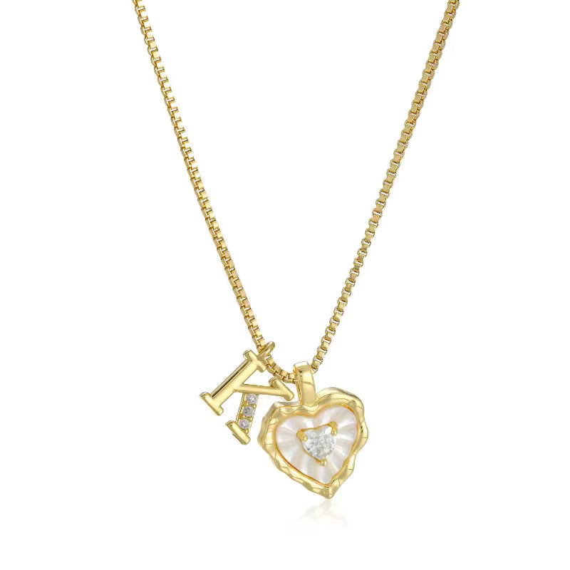 Lily Initial Heart Necklace
