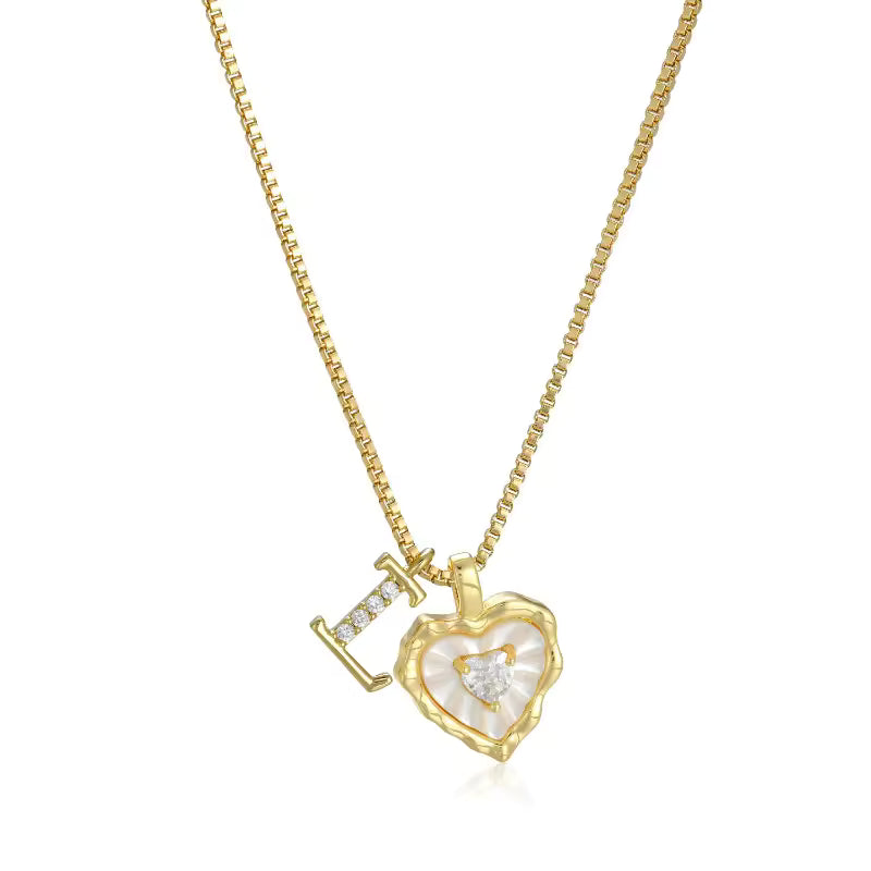 Lily Initial Heart Necklace