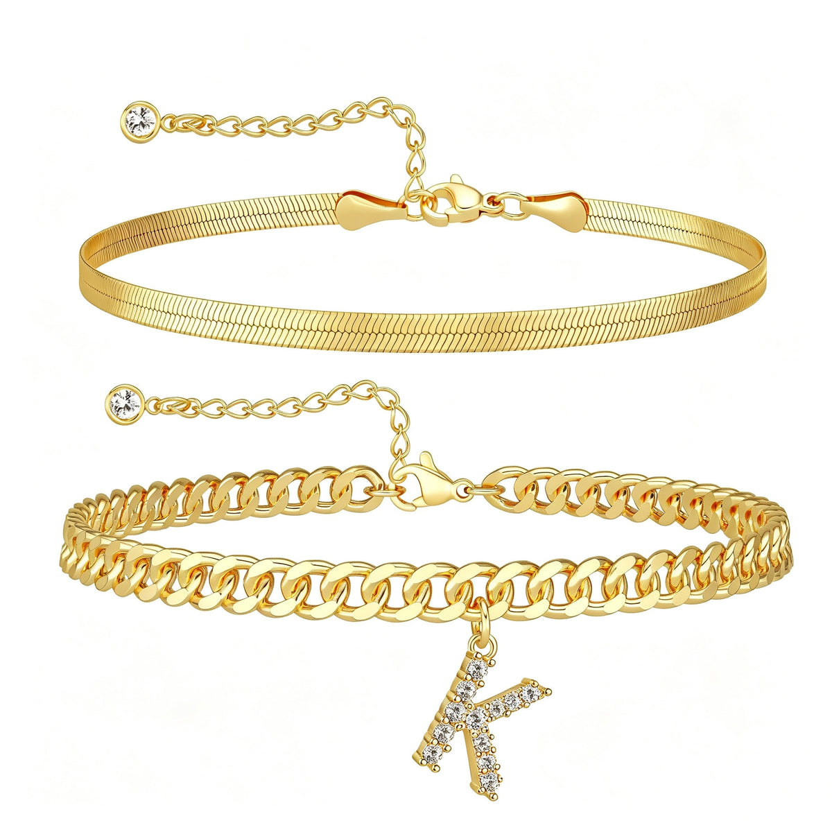Velmora initial letter anklet, letter K