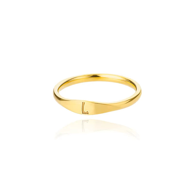 Velmora initial letter ring, letter L