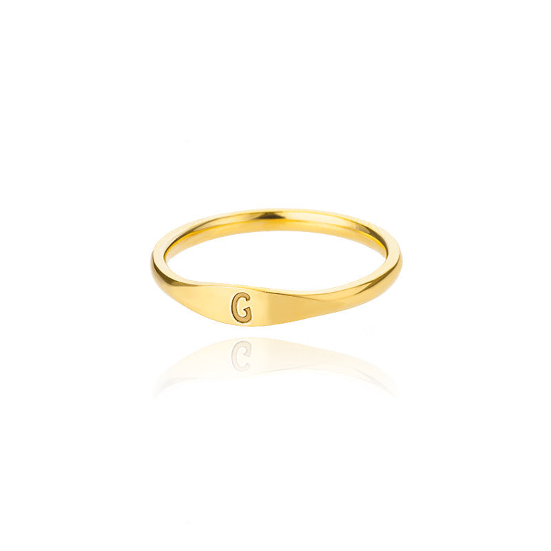 Velmora initial letter ring, letter G