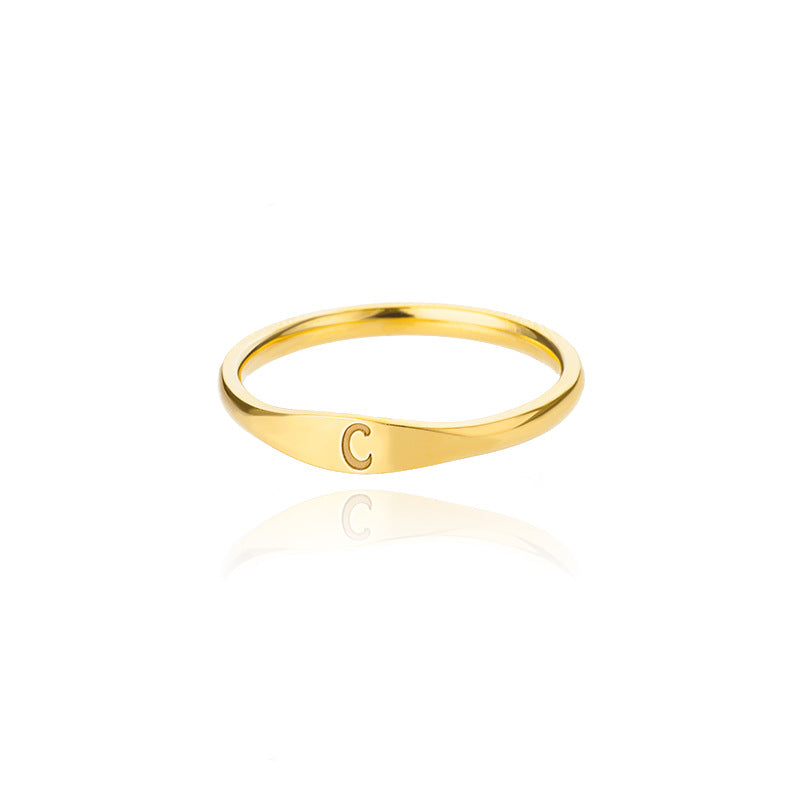 Velmora initial letter ring, letter C