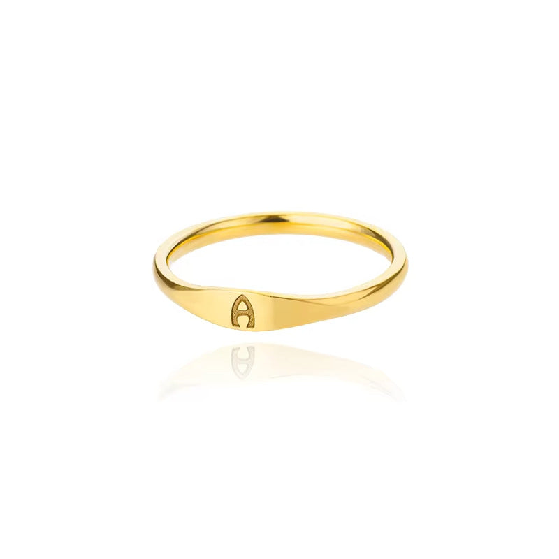 Velmora initial letter ring, letter A