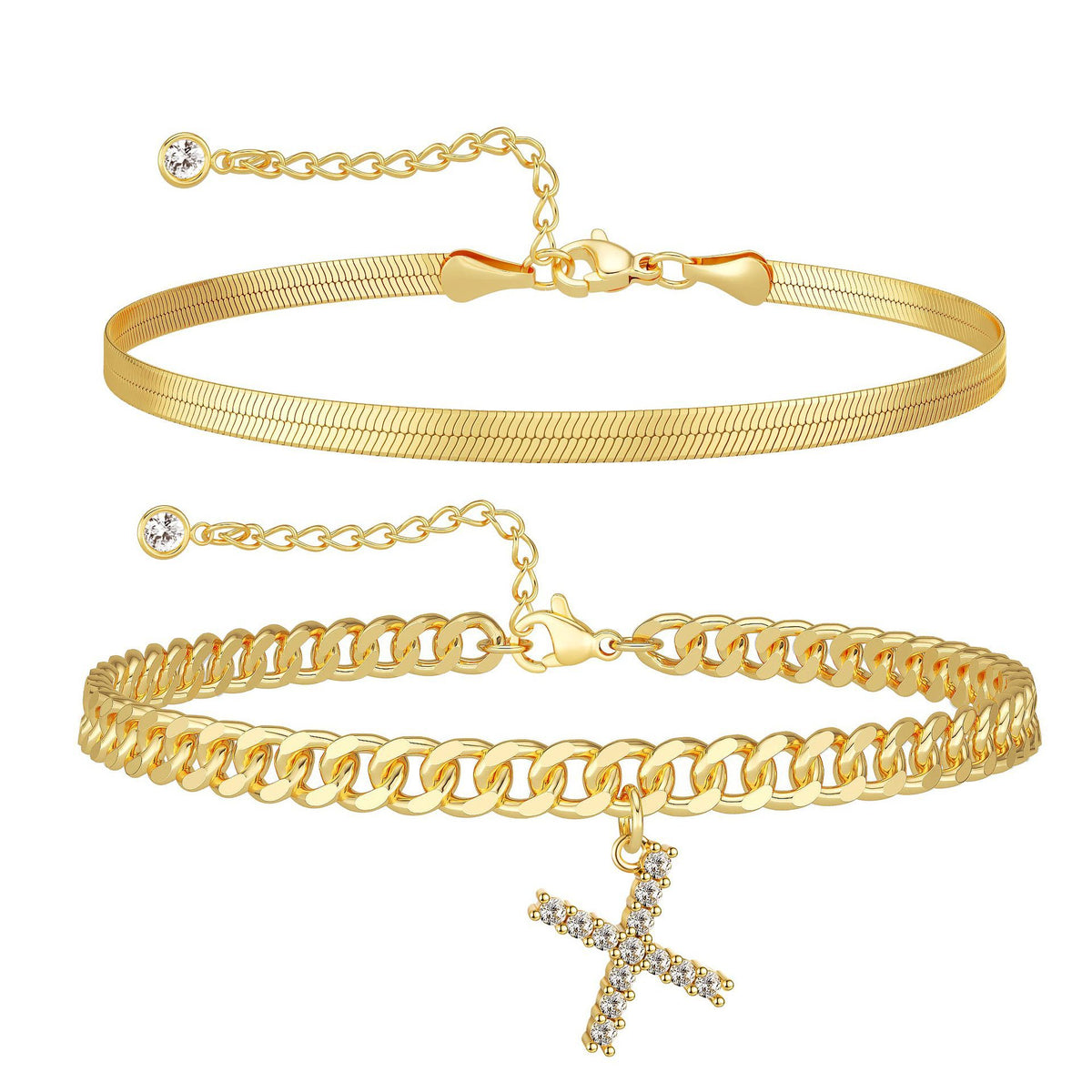 Velmora initial letter anklet, letter X