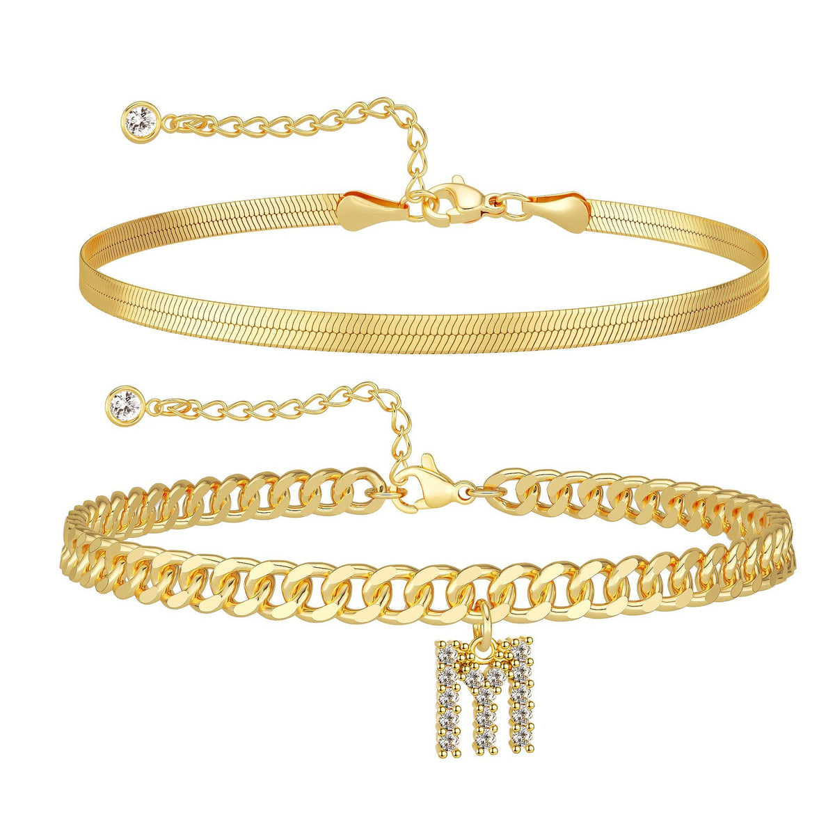 Velmora Initial Letter Anklet