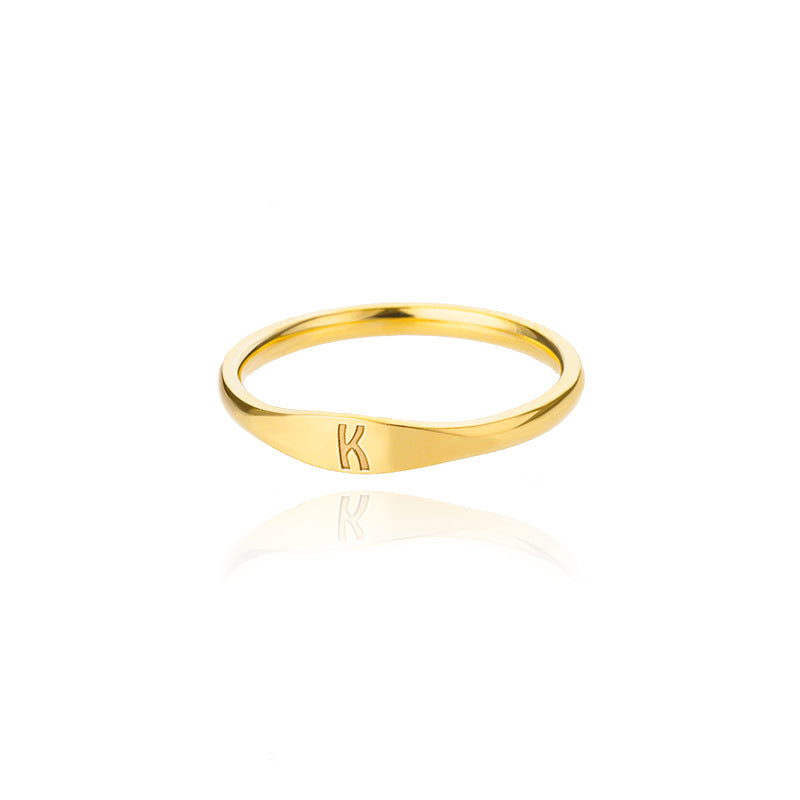 Velmora initial letter ring, letter K