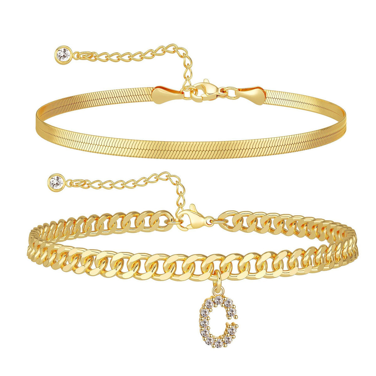 Velmora initial letter anklet, letter C