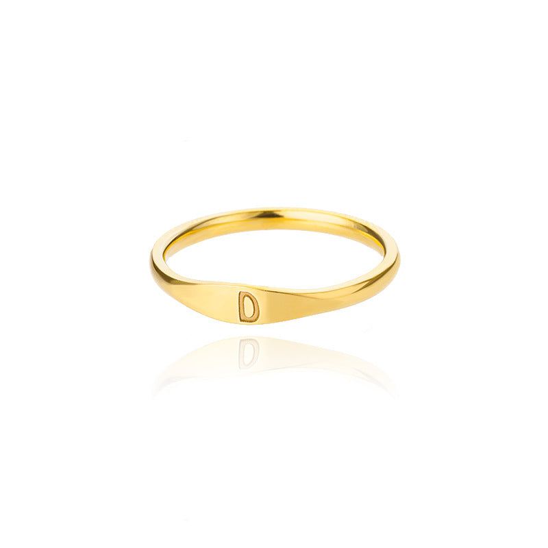 Velmora initial letter ring, letter D