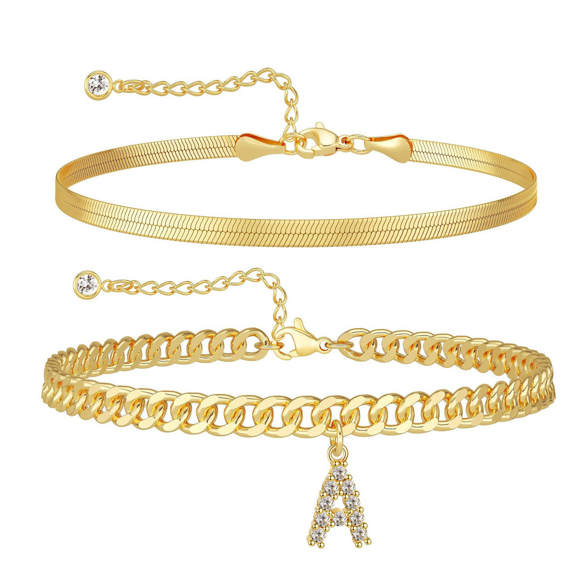 Velmora initial letter anklet, letter A