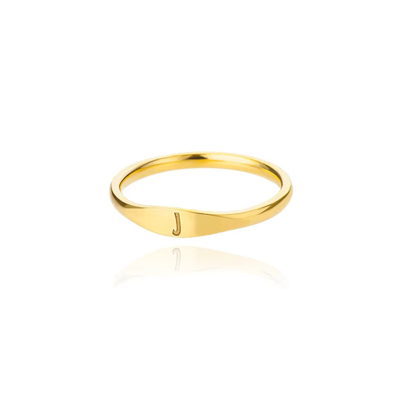 Velmora initial letter ring, letter J