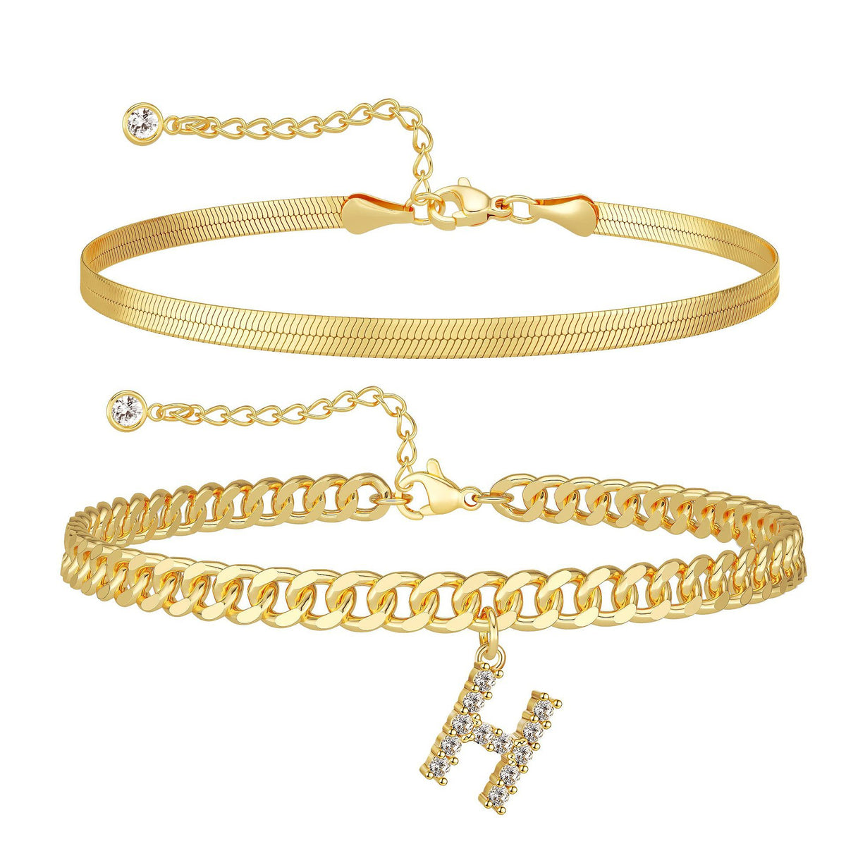 Velmora initial letter anklet, letter H