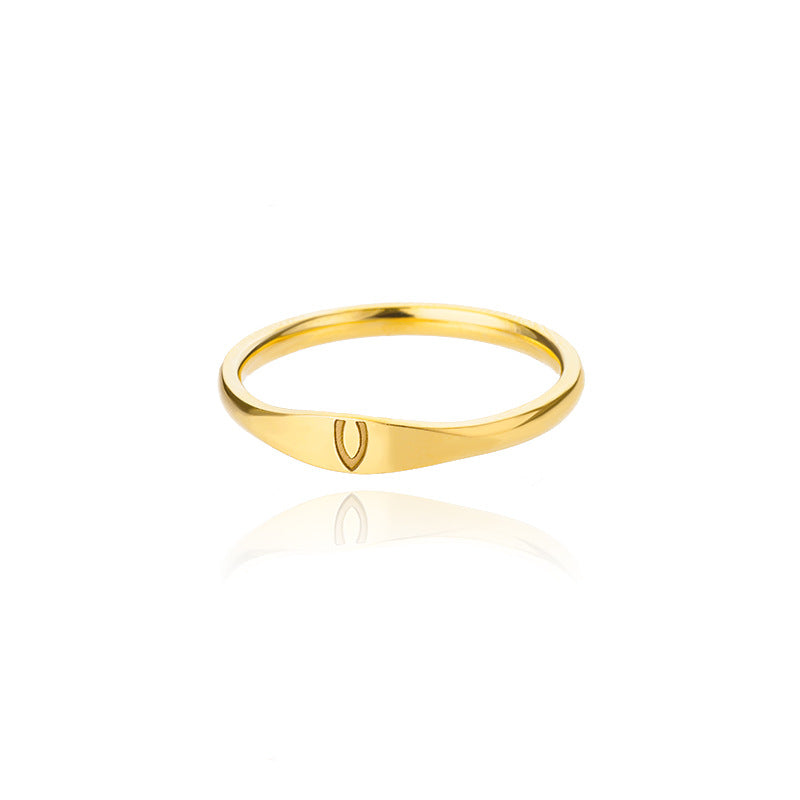 Velmora initial letter ring, letter V