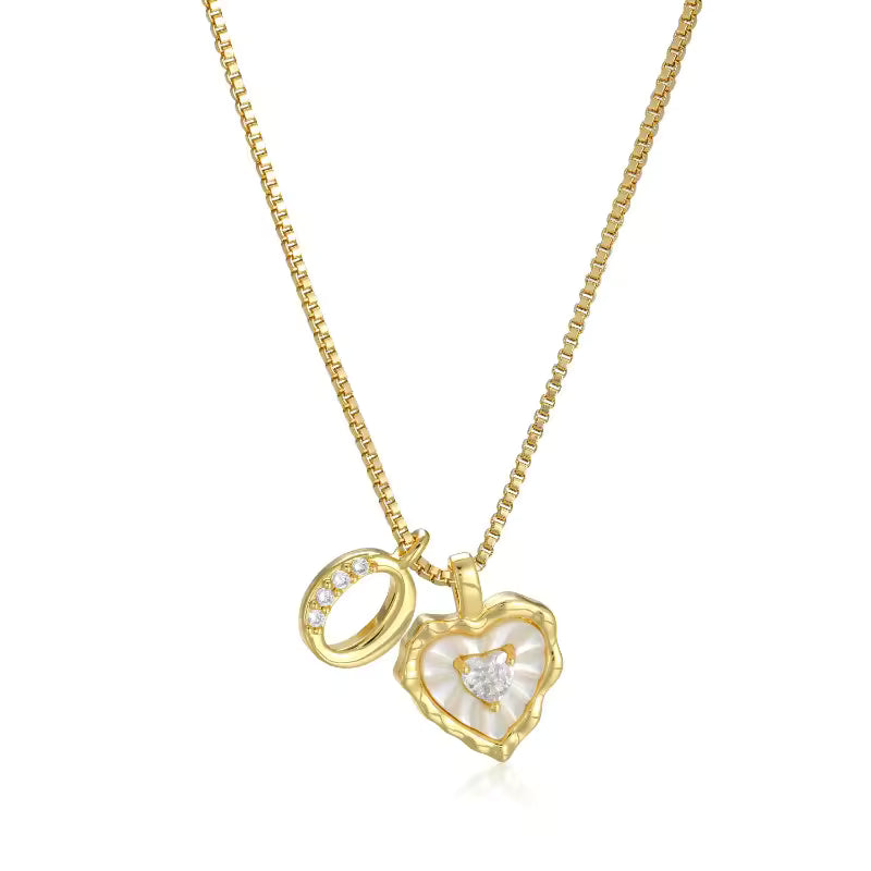 Lily Initial Heart Necklace