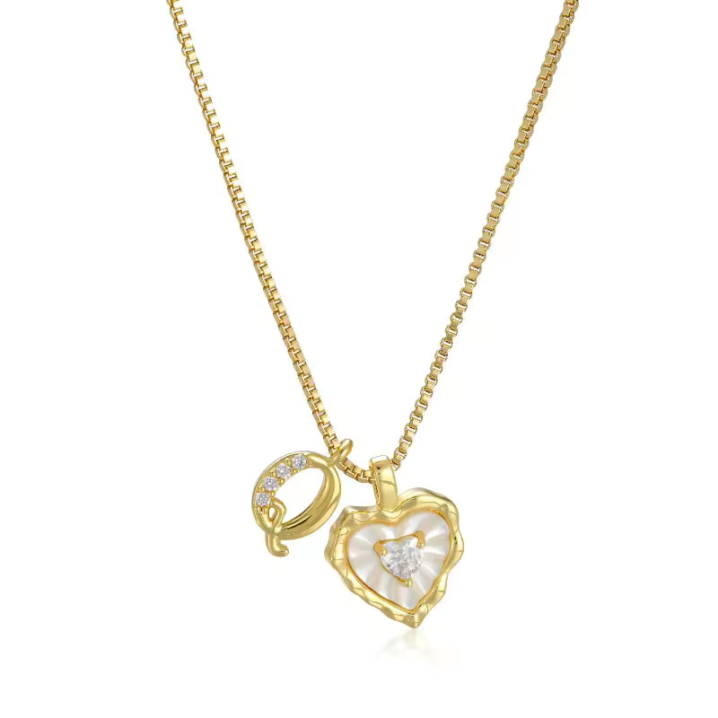 Lily Initial Heart Necklace