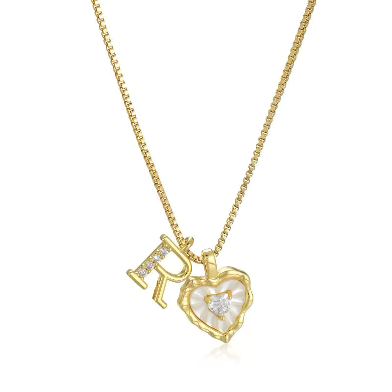 Lily Initial Heart Necklace