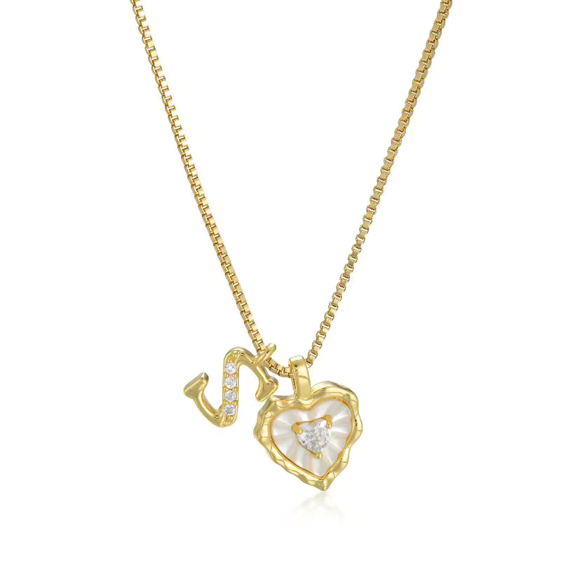 Lily Initial Heart Necklace