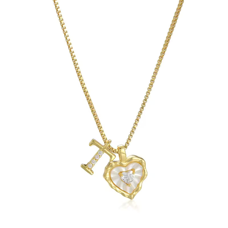 Lily Initial Heart Necklace