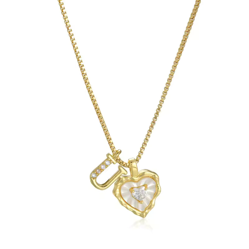 Lily Initial Heart Necklace