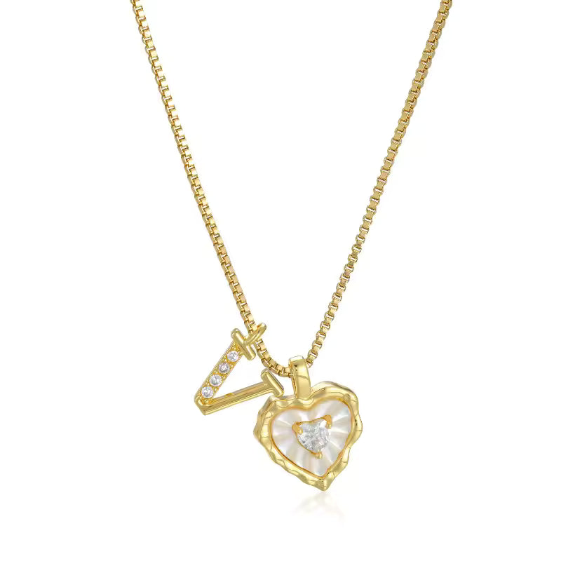 Lily Initial Heart Necklace