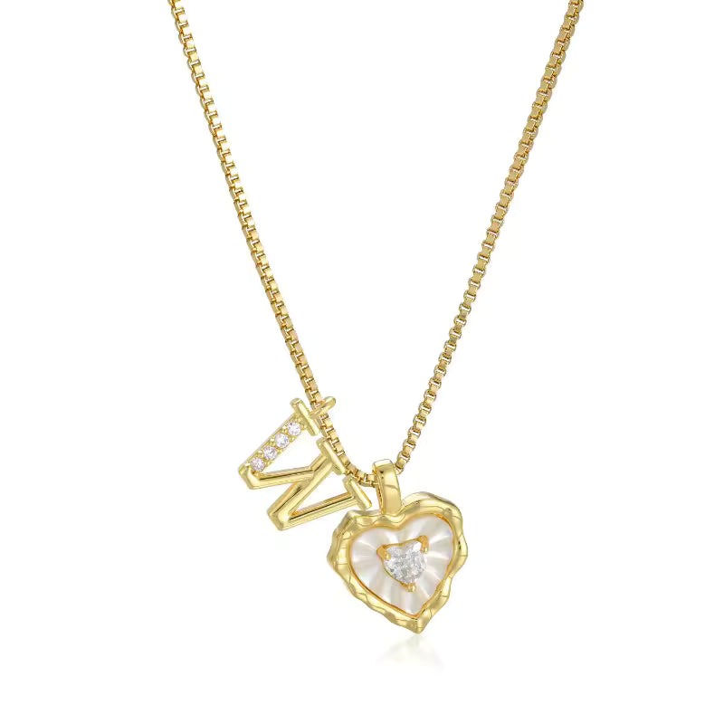 Lily Initial Heart Necklace