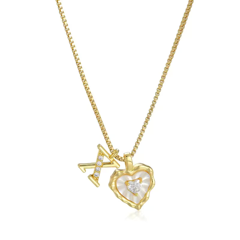 Lily Initial Heart Necklace
