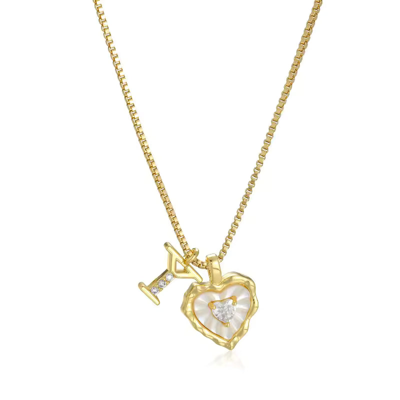 Lily Initial Heart Necklace