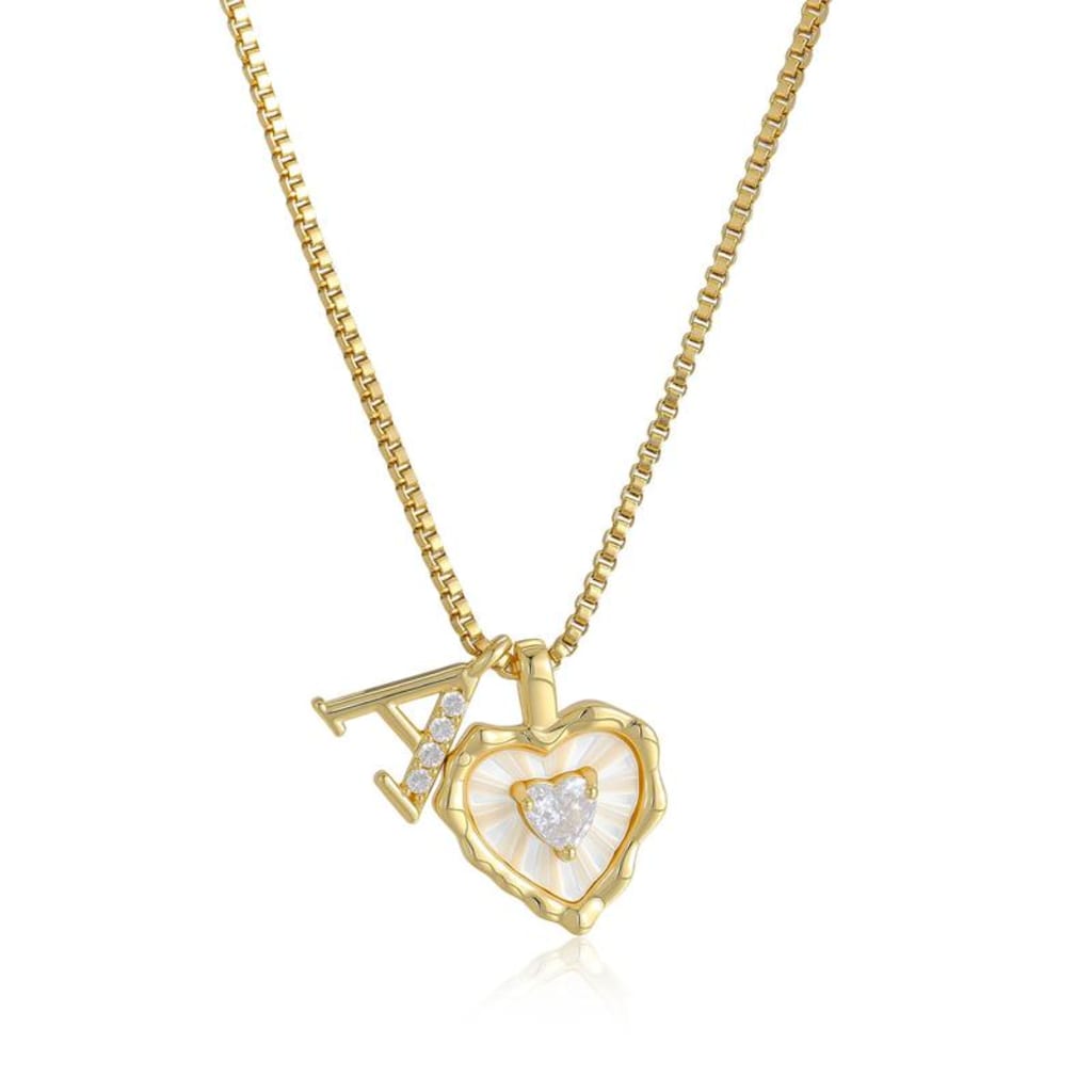 Lily Initial Heart Necklace