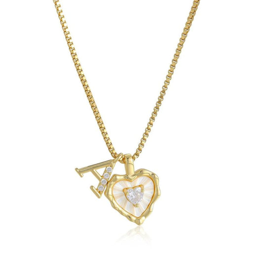 Lily Initial Heart Necklace