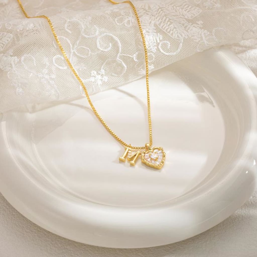 Lily Initial Heart Necklace
