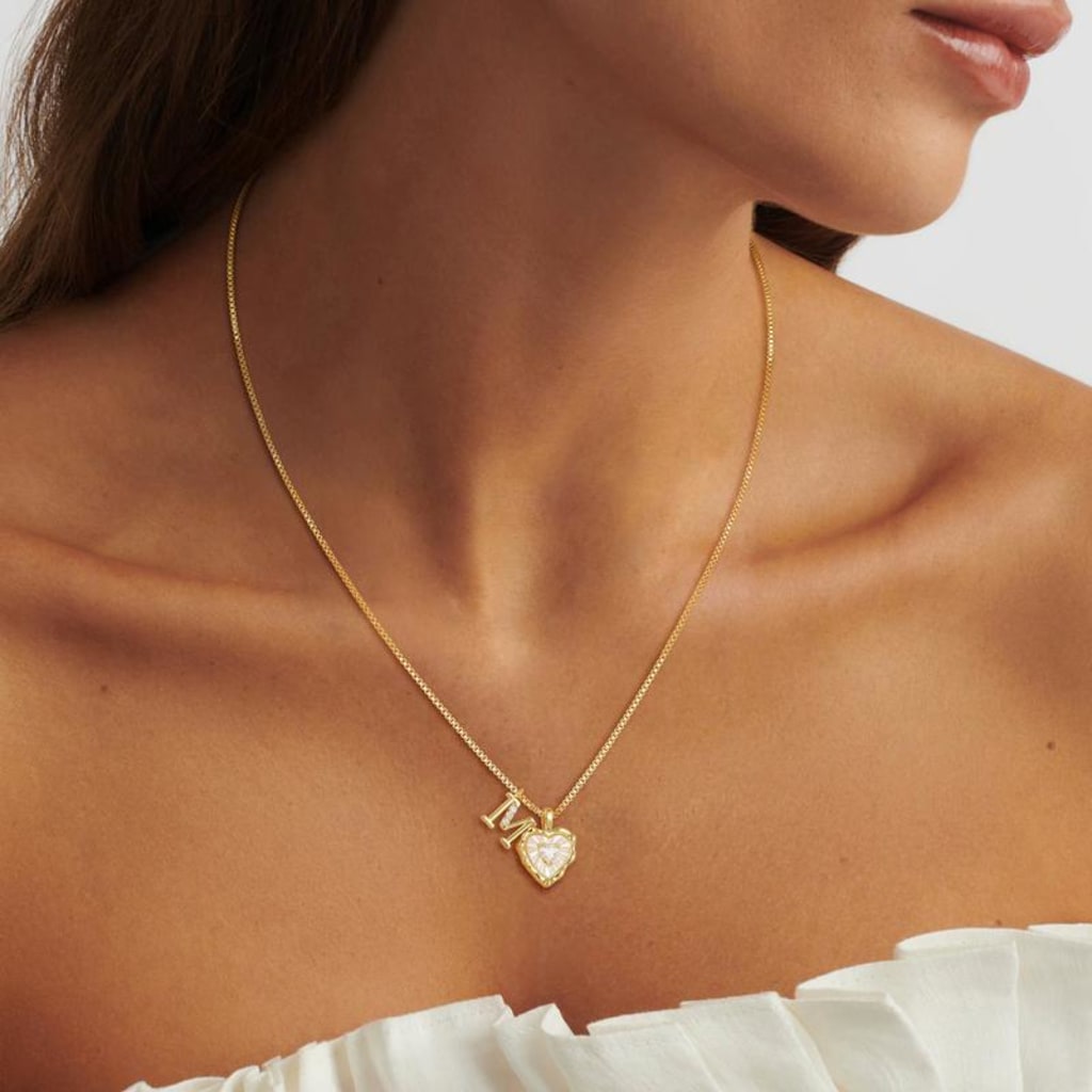 Lily Initial Heart Necklace