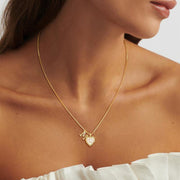 Lily Initial Heart Necklace