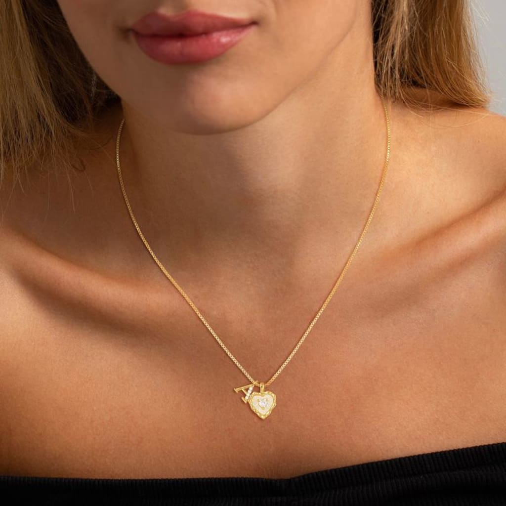 Lily Initial Heart Necklace