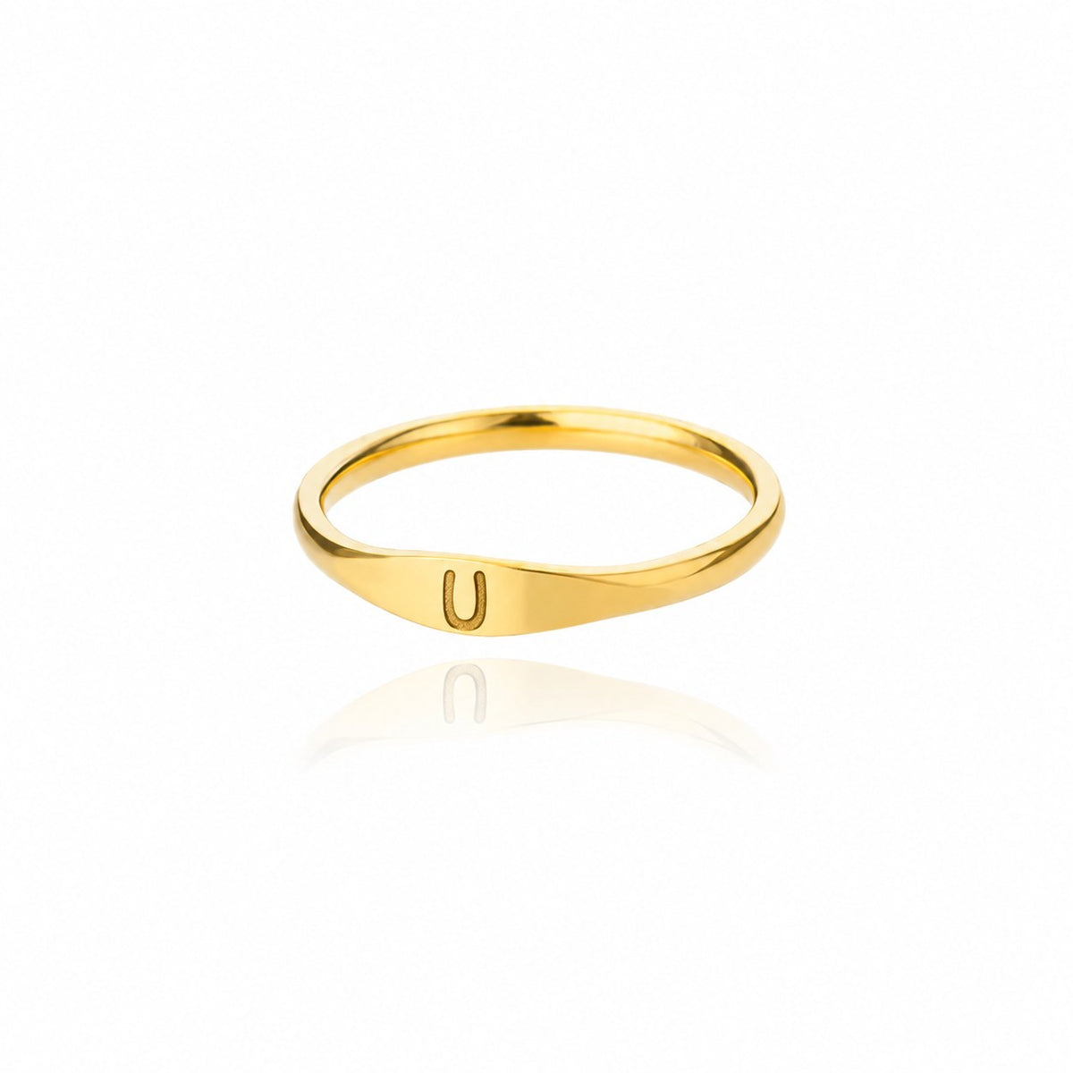 Velmora initial letter ring, letter U